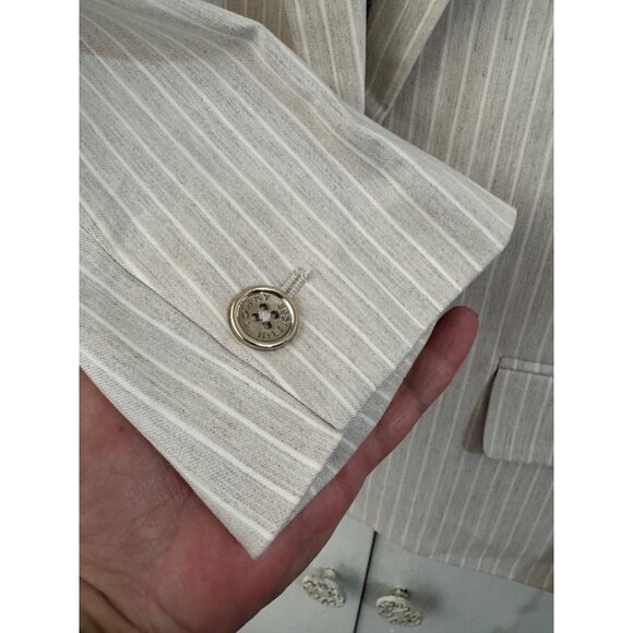 NEW! Tommy Hilfiger Womens Blazer, Suit Jacket, Light Tan White Stripes, Size 16 - Picture 8 of 14